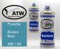 Preview: Porsche, Riviera Blue, 39E / S8: 400ml Sprühdose + 400ml Klarlack - Set, von ATW Autoteile West.